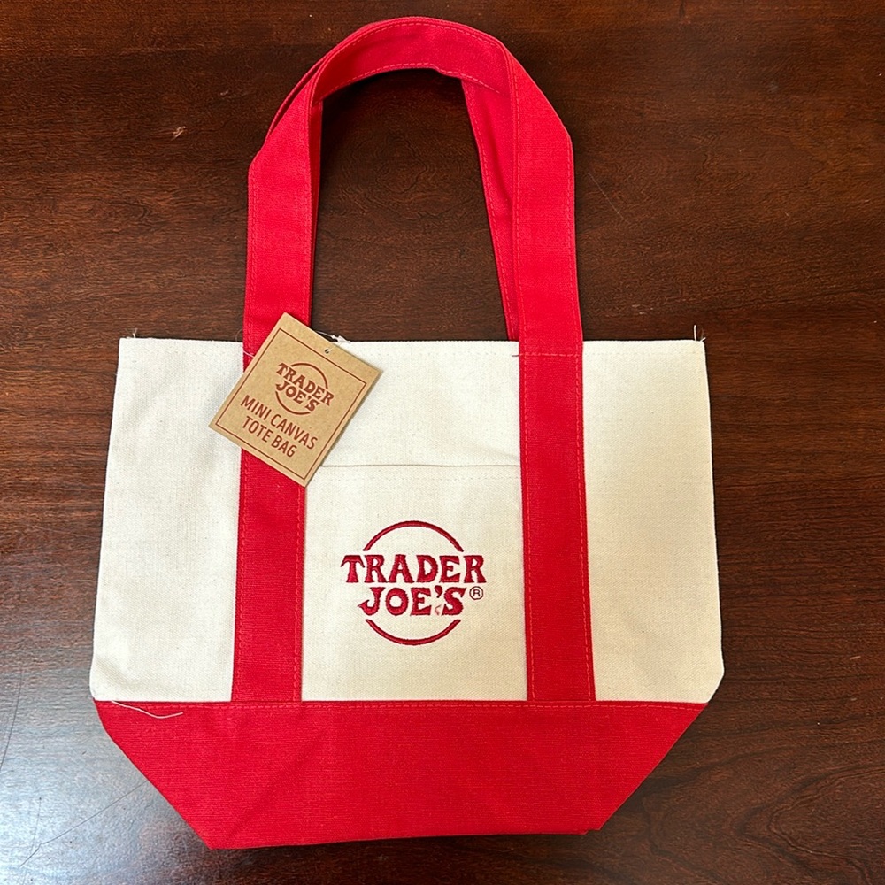 NWT Trader Joe’s Mini Canvas Tote Bags - Red